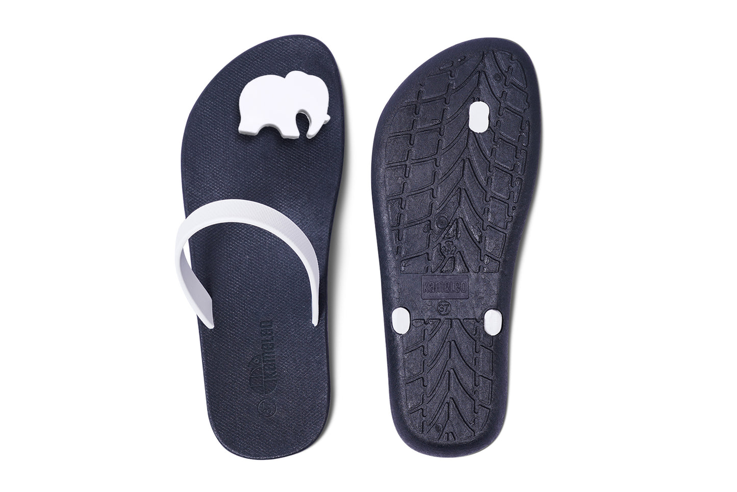 Poppi Ellie Black Sole White Strap