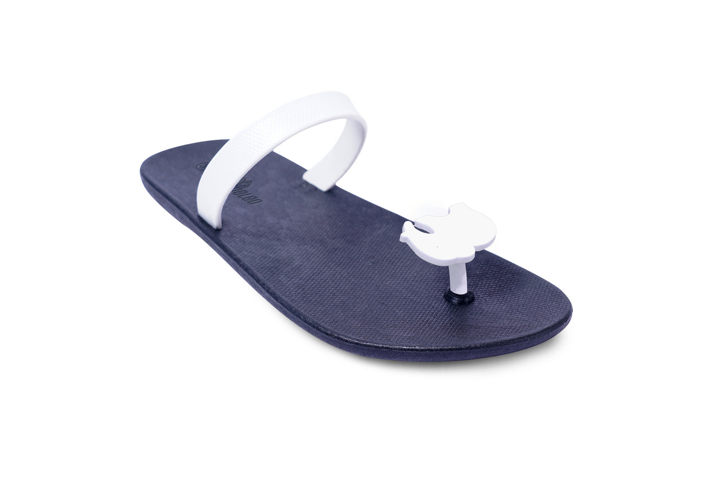 Poppi Ellie Black Sole White Strap