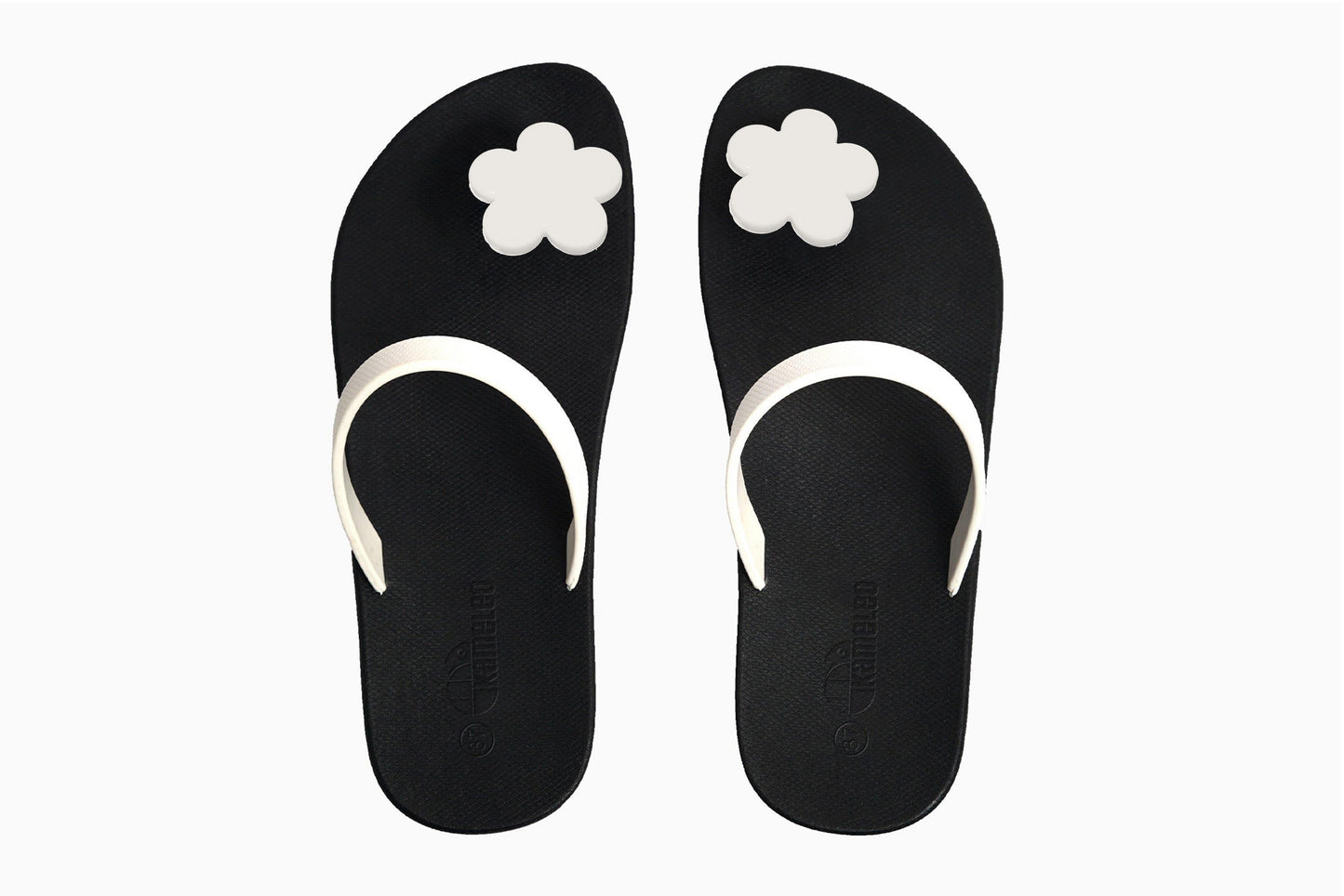 Poppi Flora Black Sole White Strap