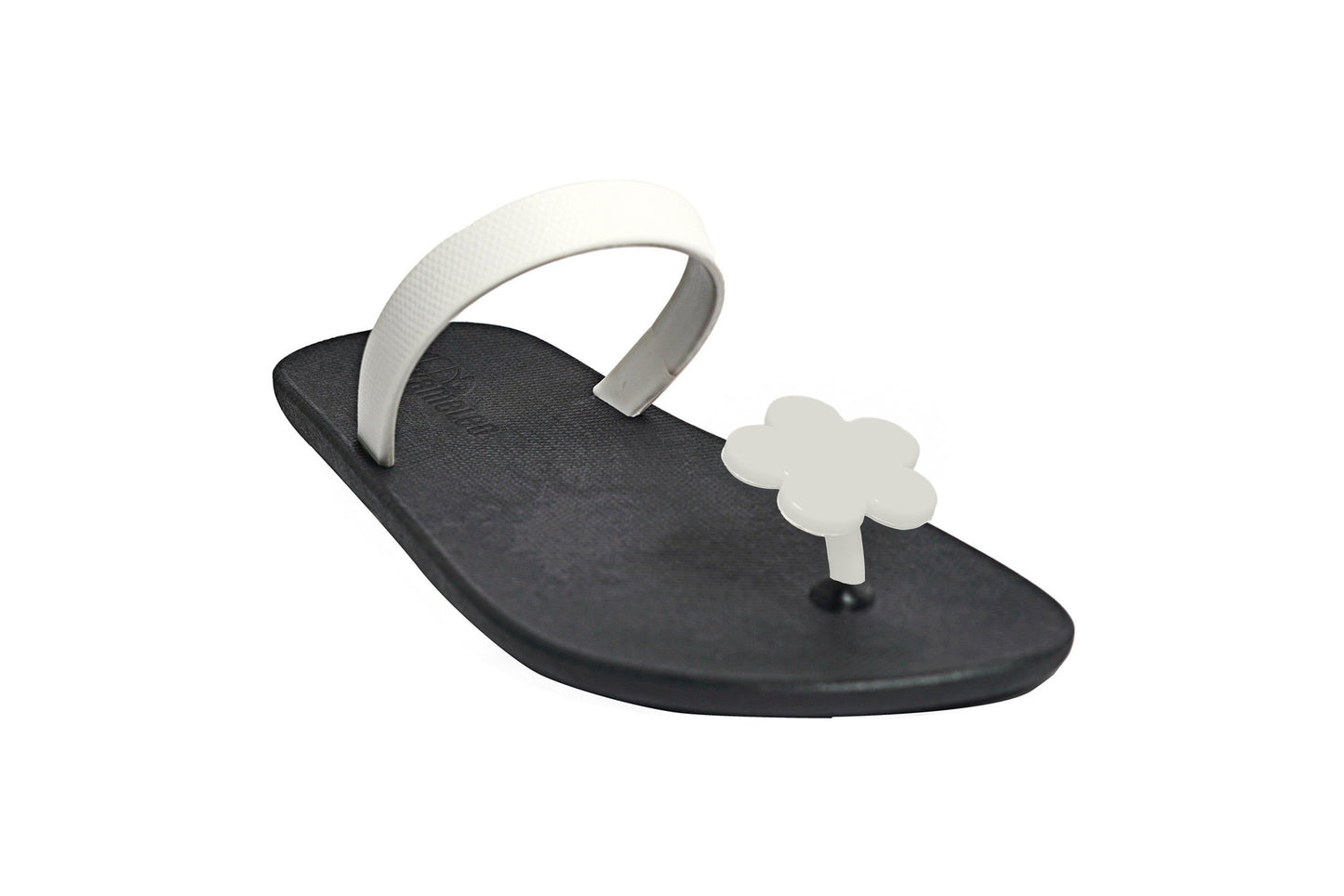 Poppi Flora Black Sole White Strap