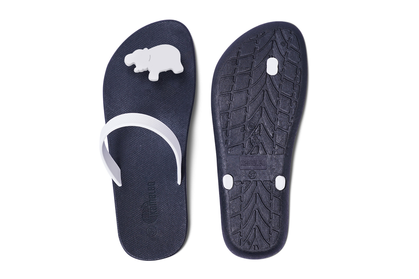 Poppi Hippo Black Sole White Strap
