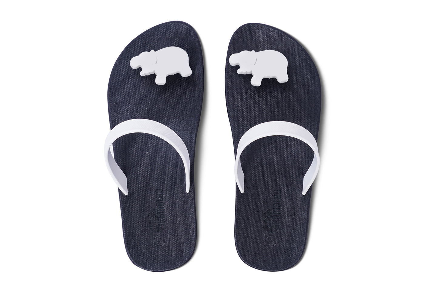 Poppi Hippo Black Sole White Strap