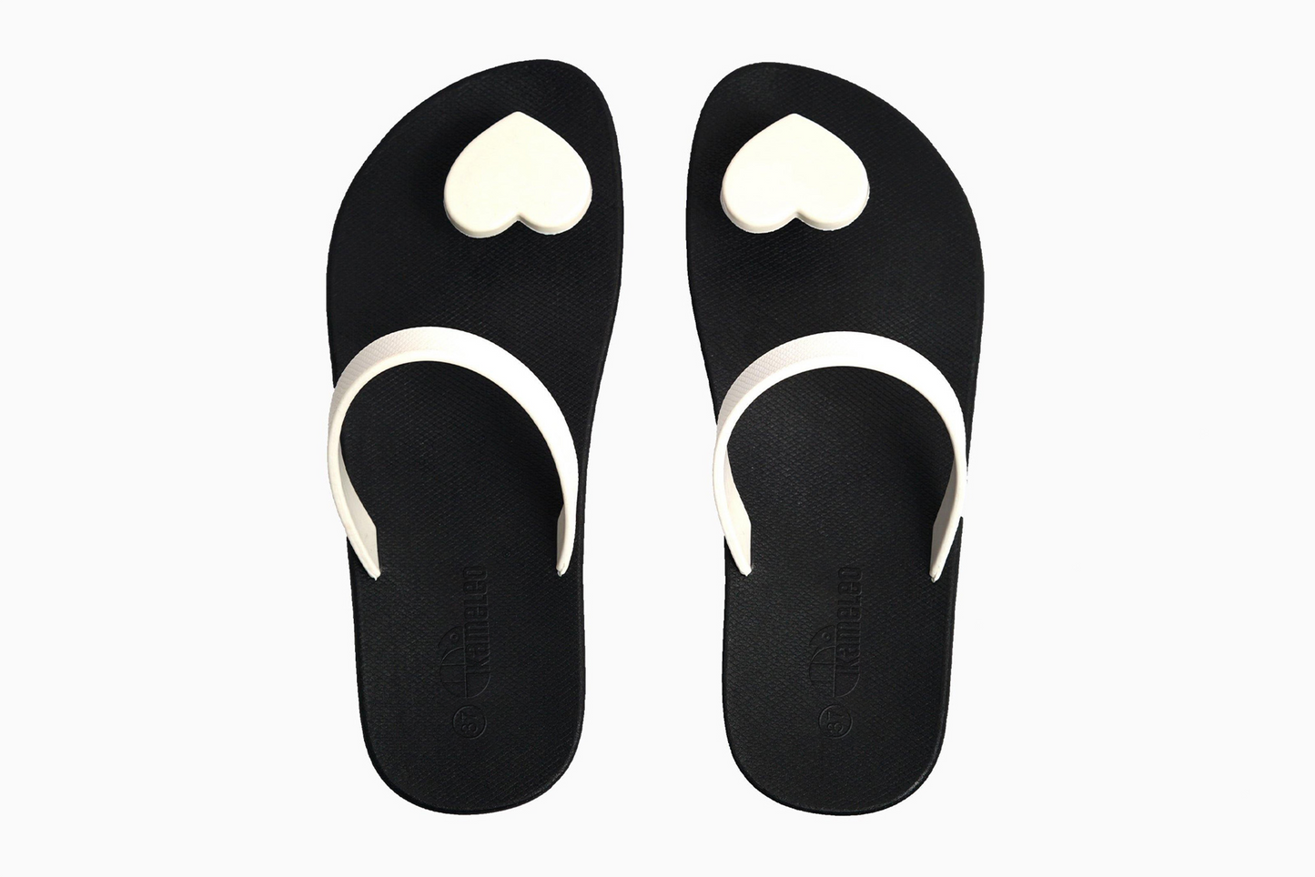 Poppi Heart Black Sole White Strap