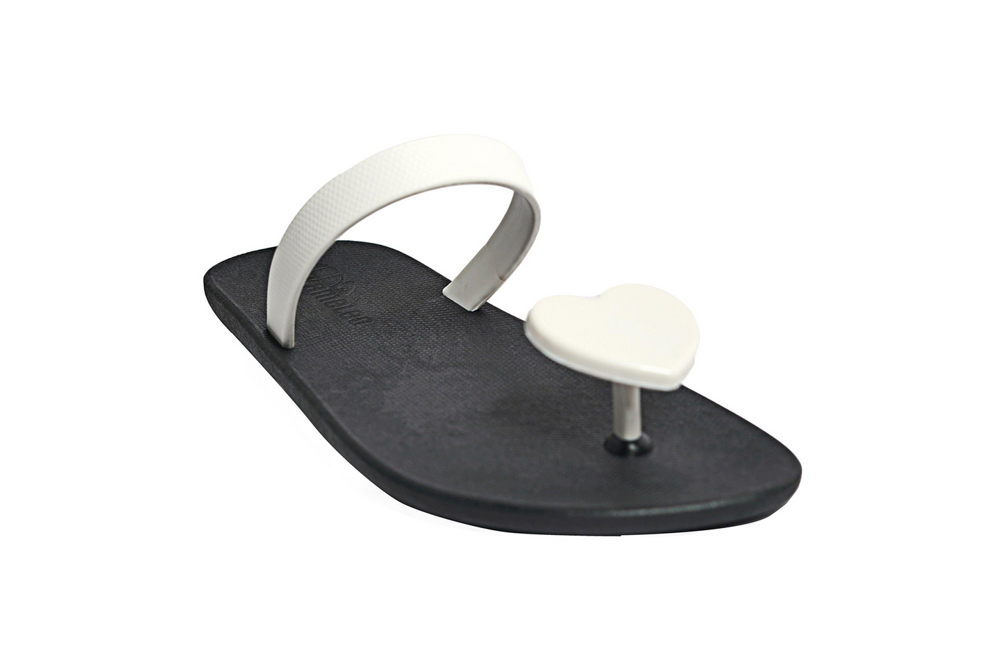 Poppi Heart Black Sole White Strap