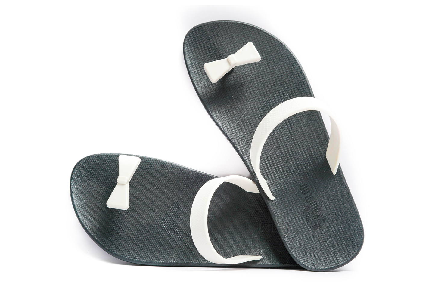Poppi Bow Black Sole White Strap