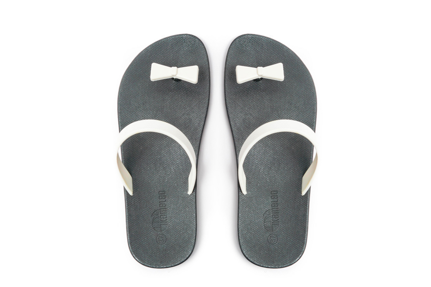 Poppi Bow Black Sole White Strap