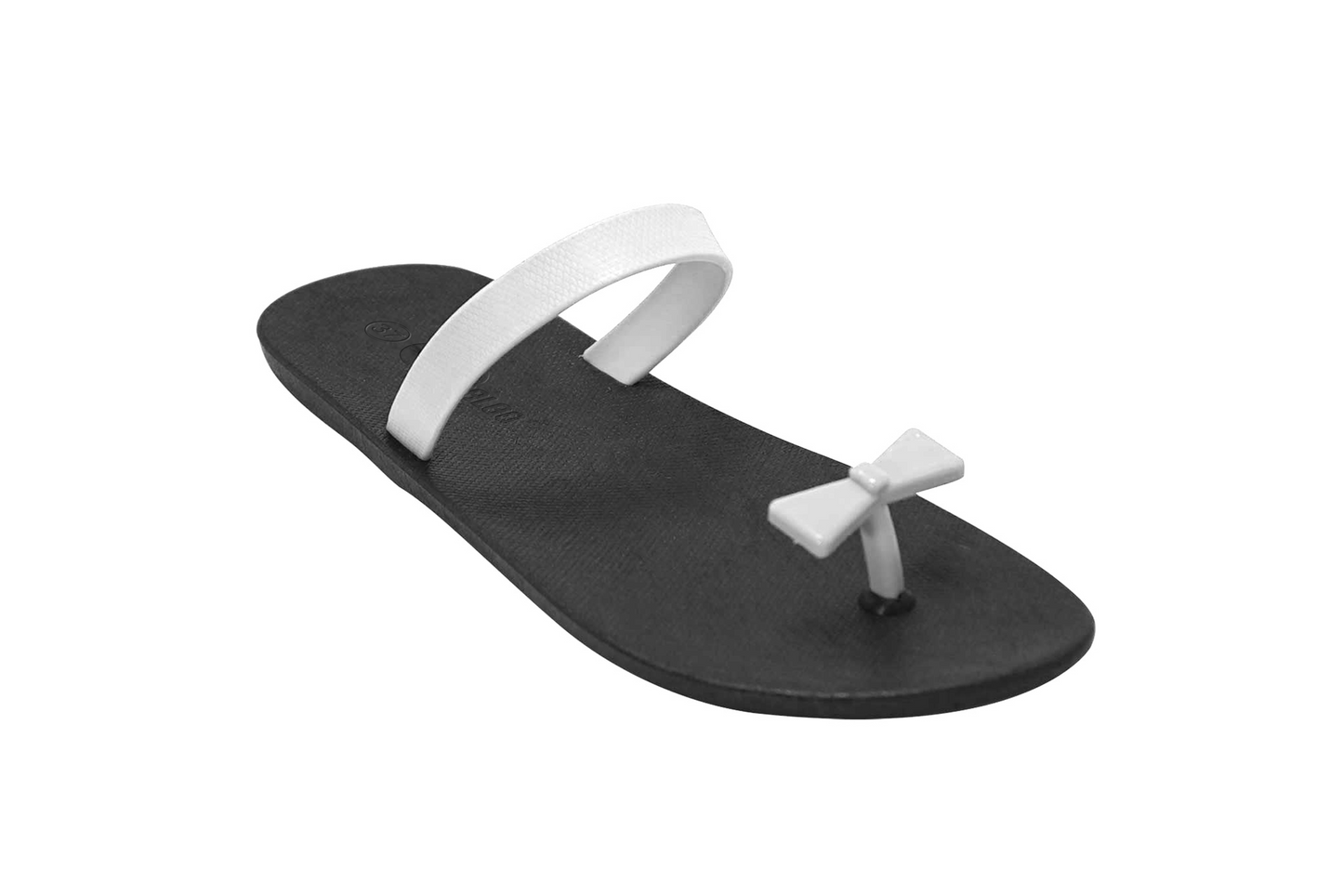 Poppi Bow Black Sole White Strap