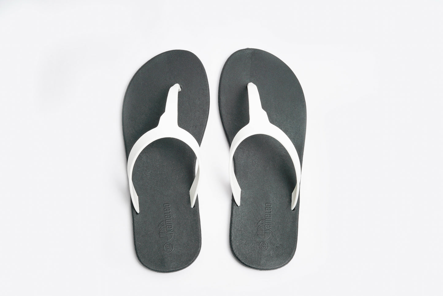 Thongs Black Sole White Strap