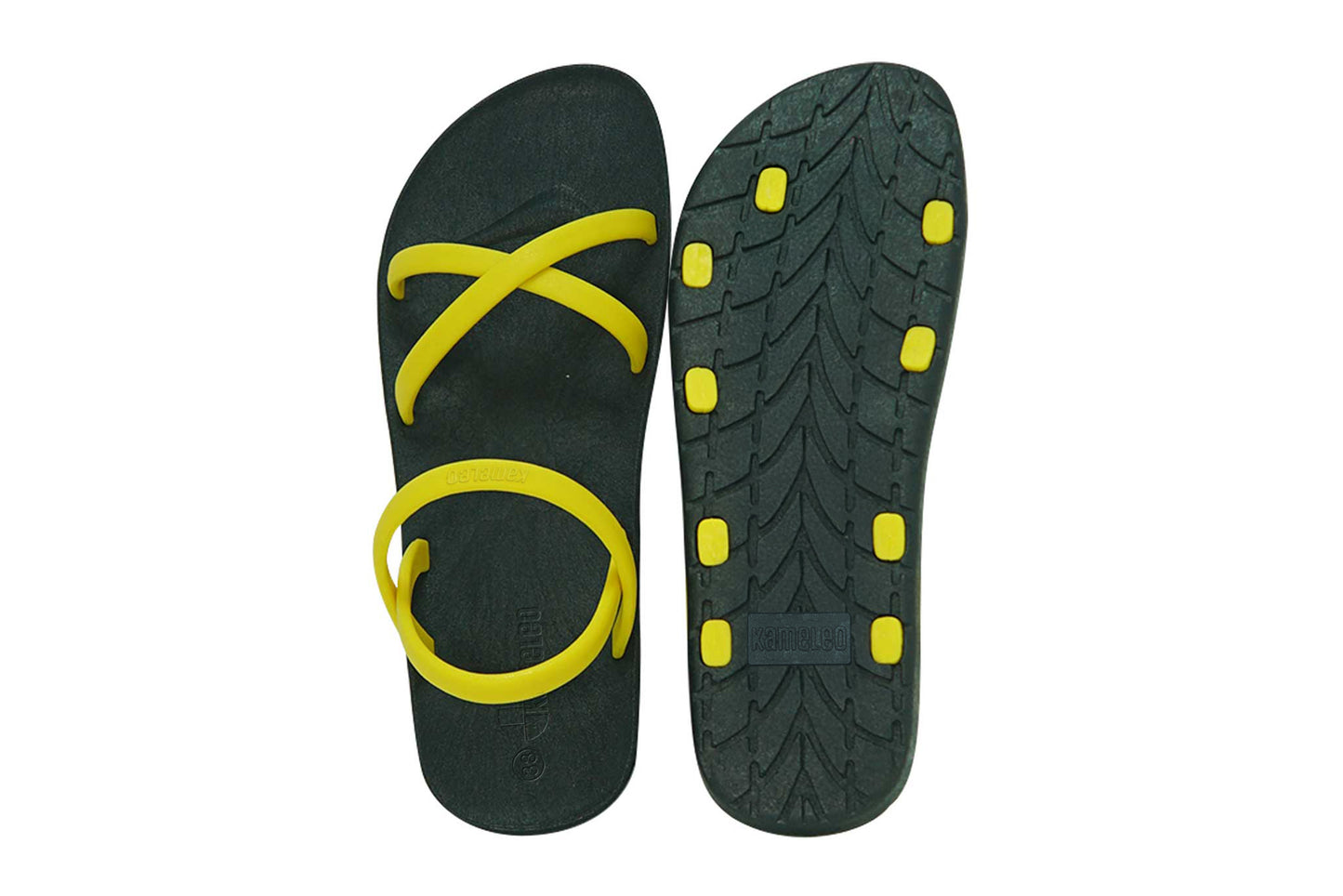 Cross Slim Black Sole Yellow Strap