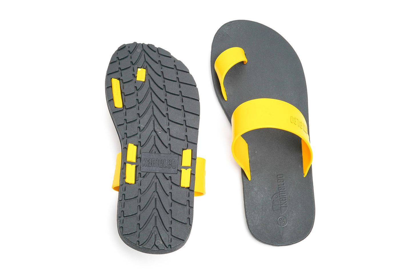 Pop Thumb Black Sole Yellow Strap