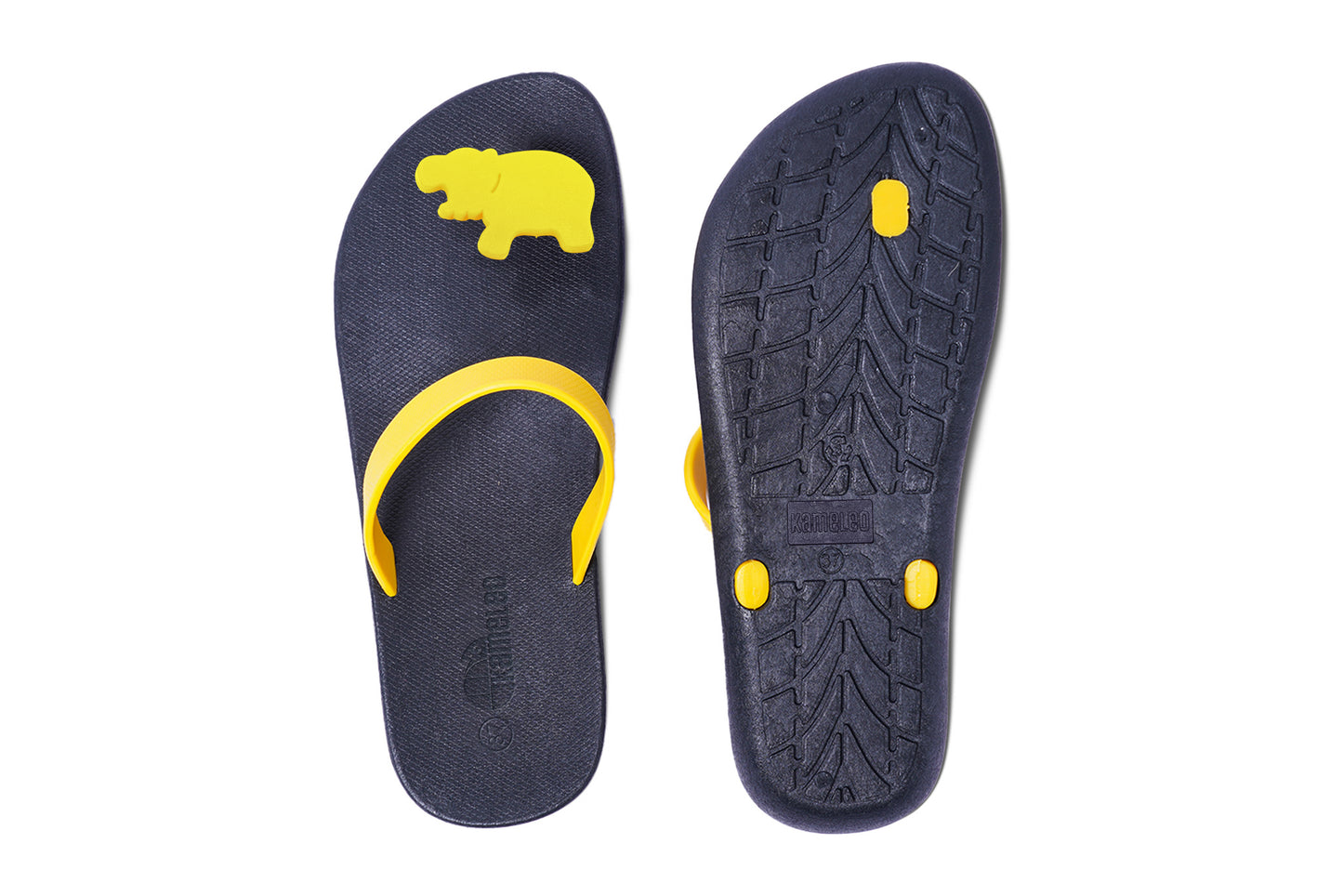 Poppi Hippo Black Sole Yellow Strap