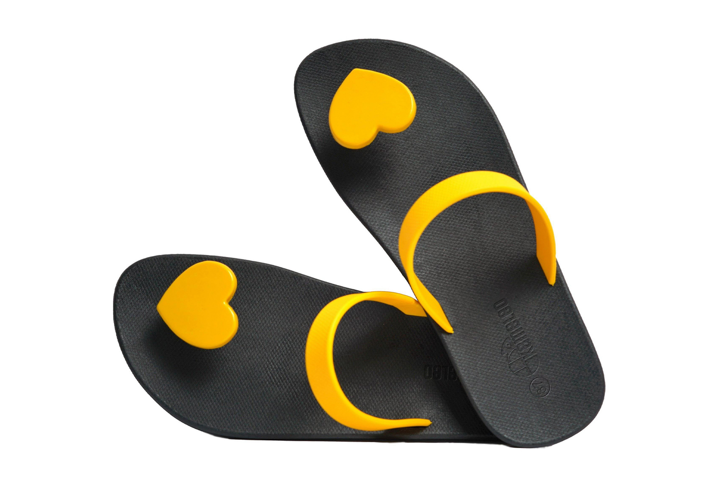 Poppi Heart Black Sole Yellow Strap