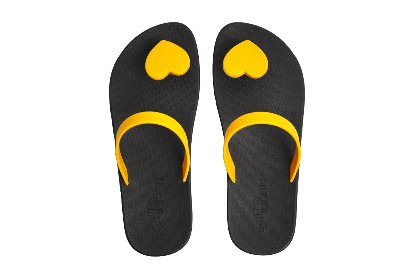 Poppi Heart Black Sole Yellow Strap