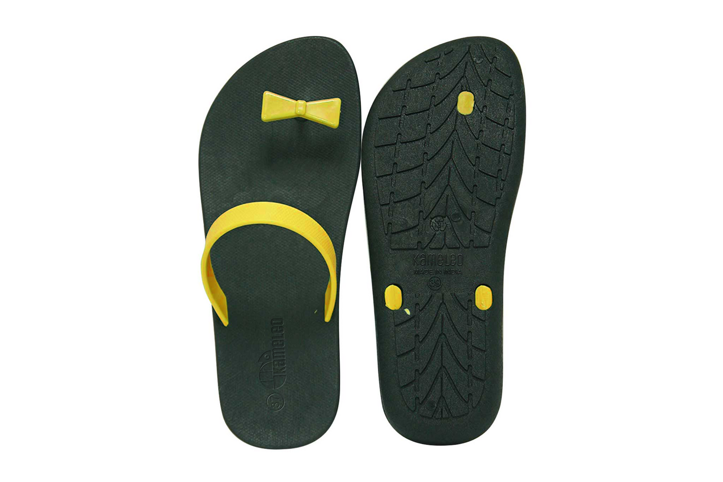 Poppi Bow Black Sole Yellow Strap