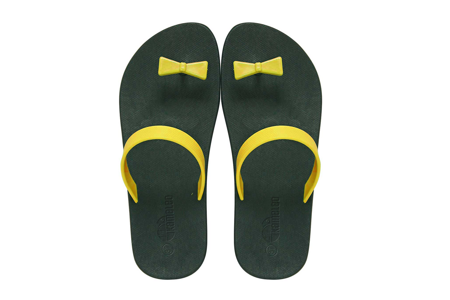 Poppi Bow Black Sole Yellow Strap