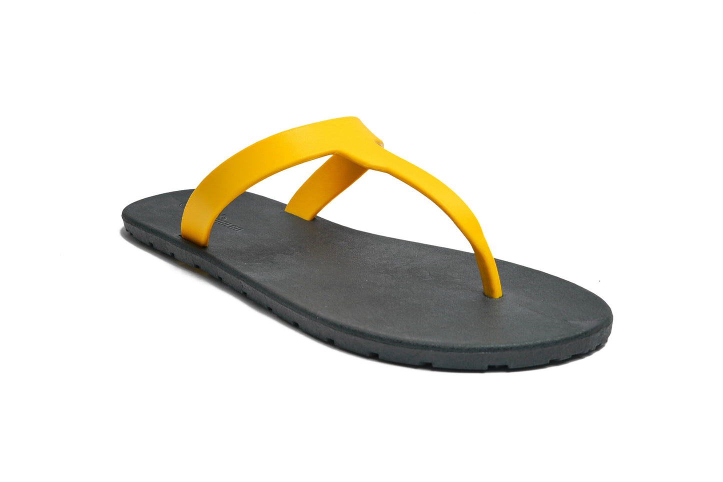Thongs Black Sole Yellow Strap