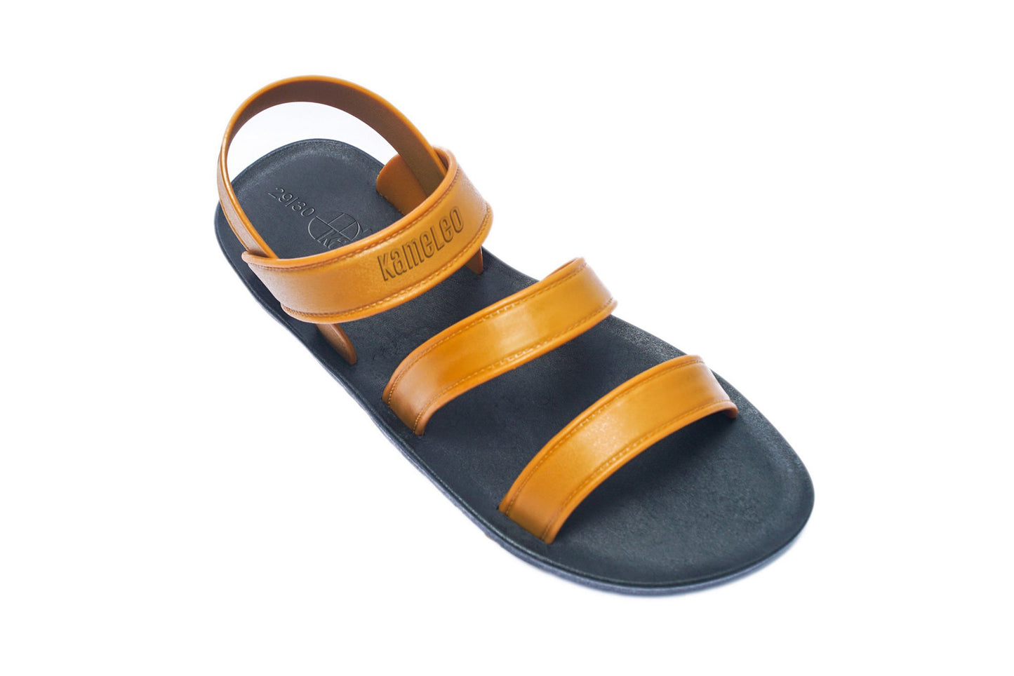 Twin Plus Kids Black Sole Caramel Strap