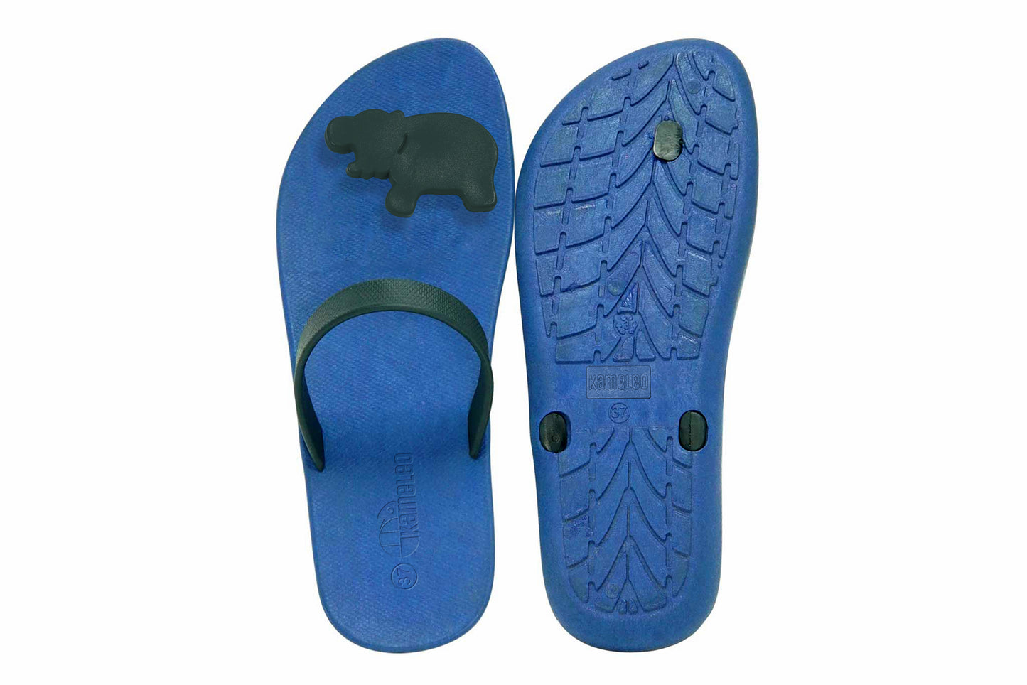 Poppi Hippo Blue Sole Black Strap