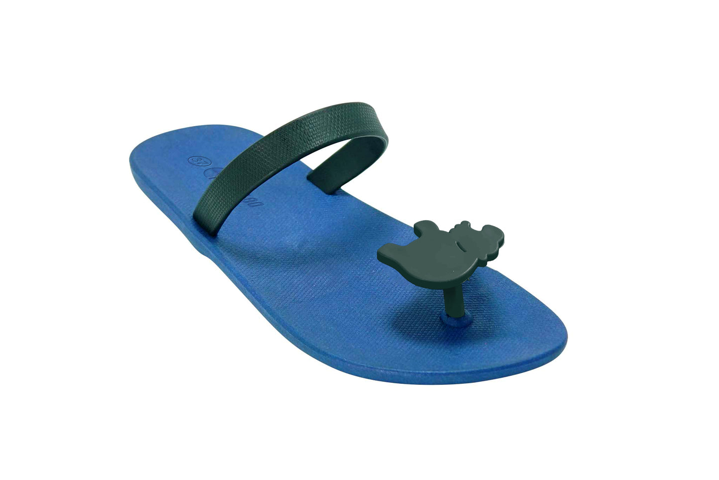 Poppi Hippo Blue Sole Black Strap