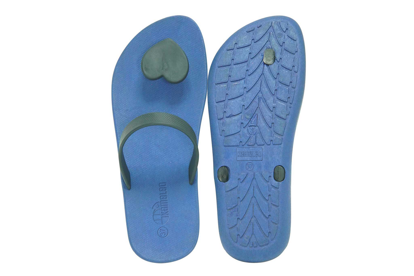 Poppi Heart Blue Sole Black Strap