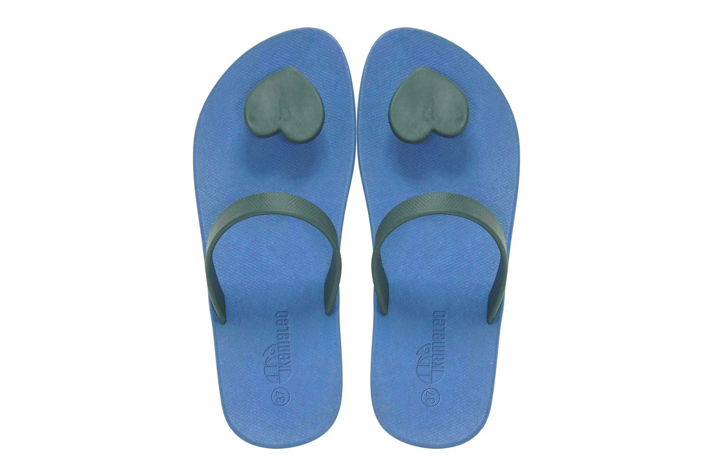 Poppi Heart Blue Sole Black Strap