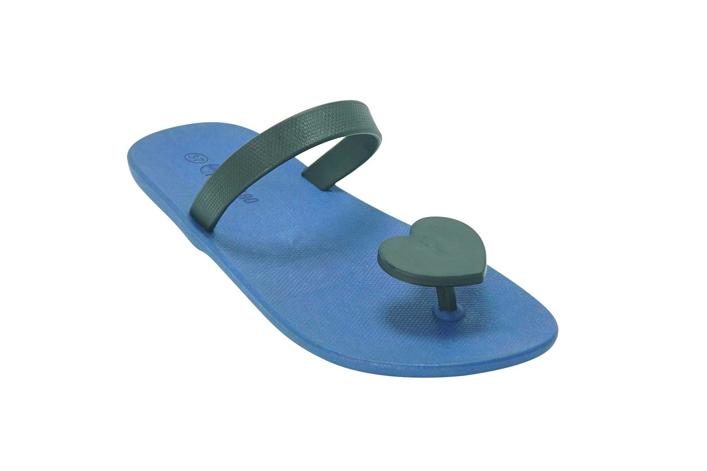 Poppi Heart Blue Sole Black Strap