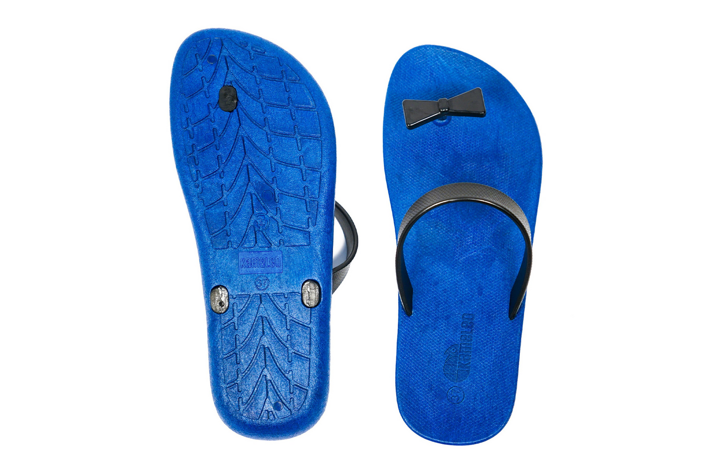 Poppi Bow Blue Sole Black Strap