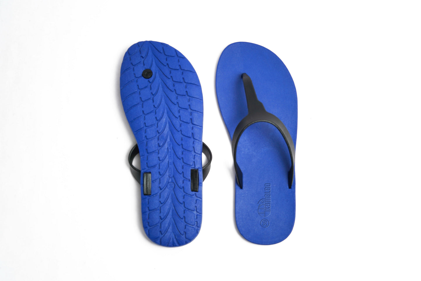Thongs Blue Sole Black Strap