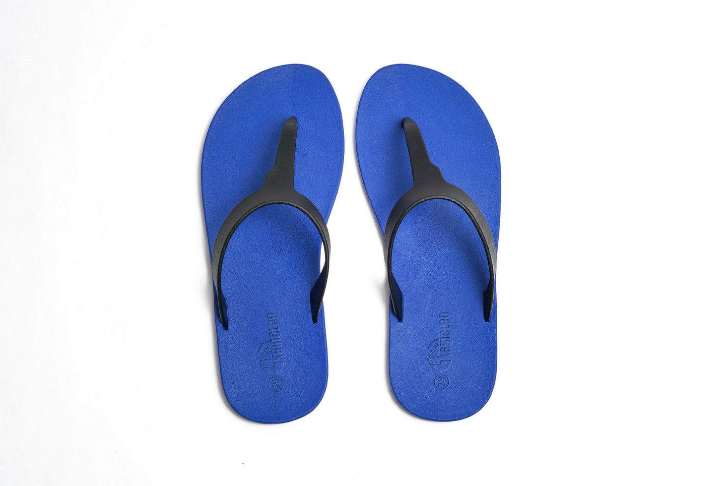 Thongs Blue Sole Black Strap