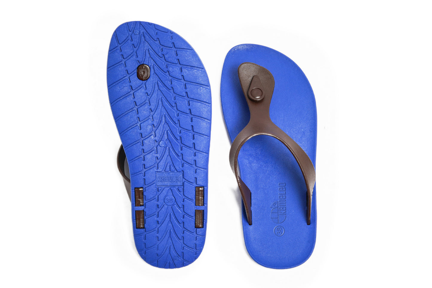 Candy Blue Sole Brown Strap