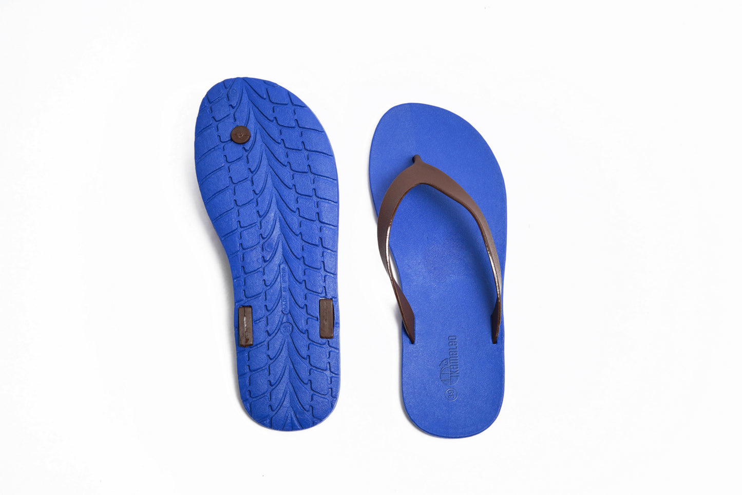 Flippy Blue Sole Brown Strap