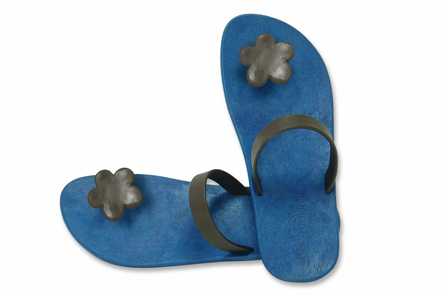 Poppi Flora Blue Sole Brown Strap