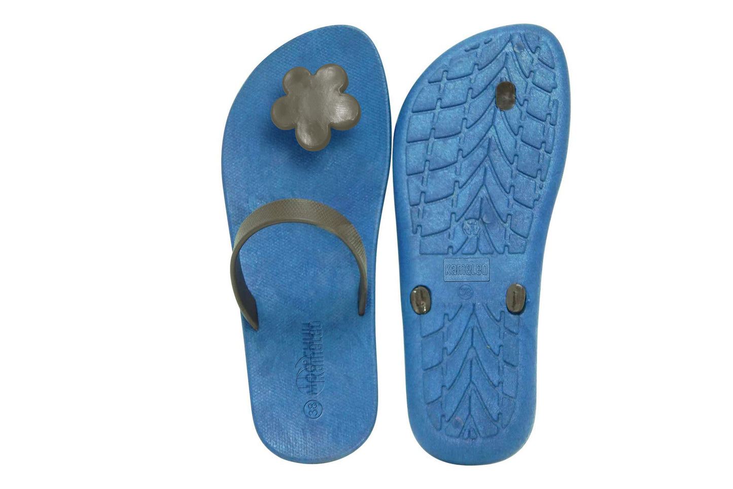 Poppi Flora Blue Sole Brown Strap
