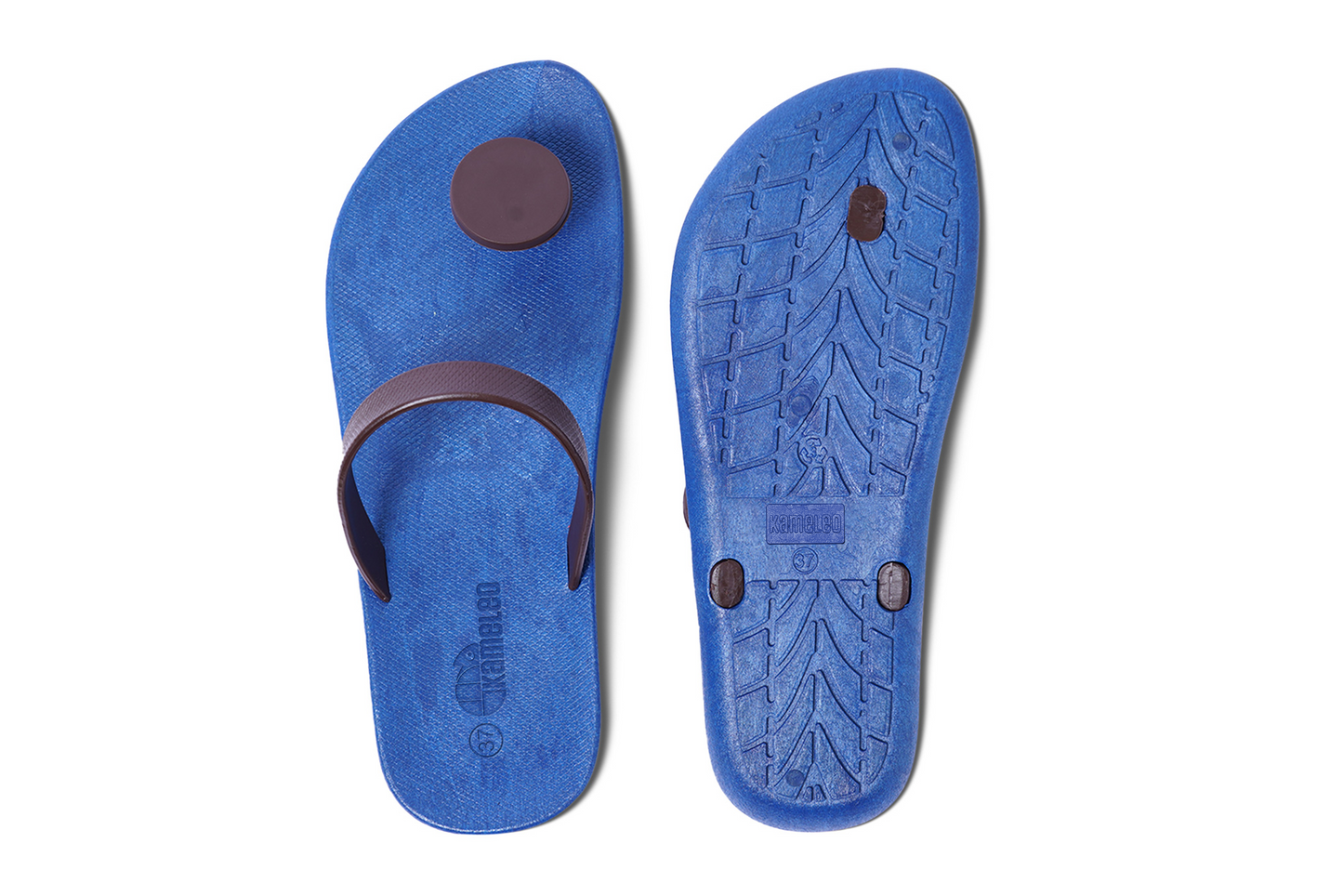 Poppi Dot Blue Sole Brown Strap