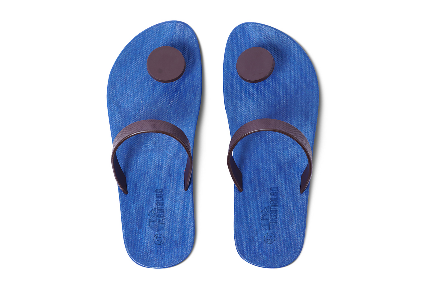 Poppi Dot Blue Sole Brown Strap