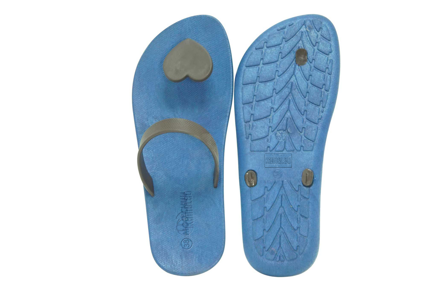 Poppi Heart Blue Sole Brown Strap
