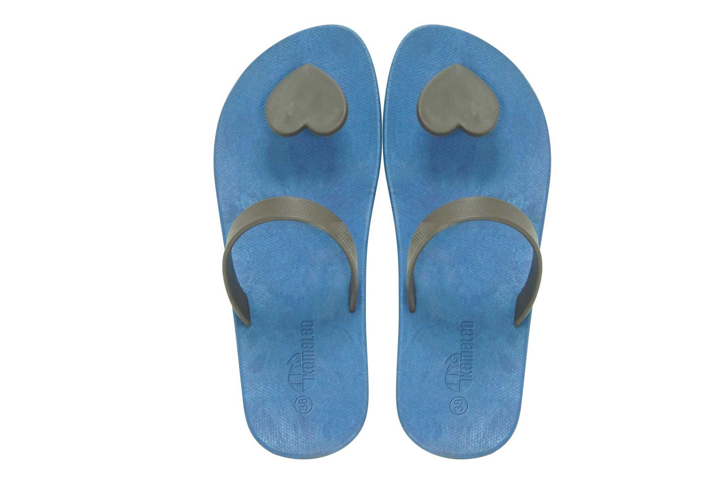 Poppi Heart Blue Sole Brown Strap