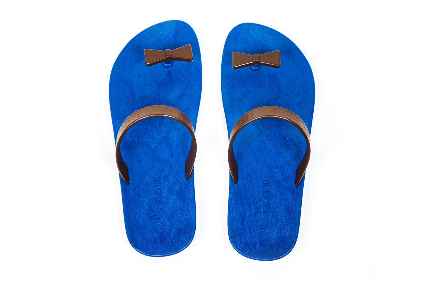 Poppi Bow Blue Sole Brown Strap