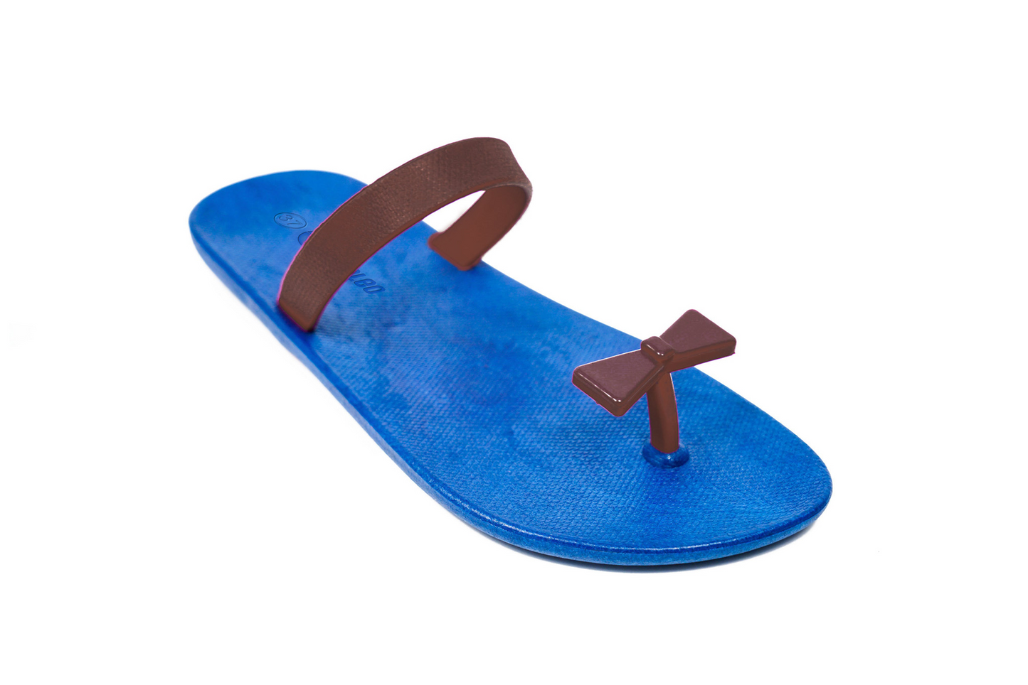 Poppi Bow Blue Sole Brown Strap
