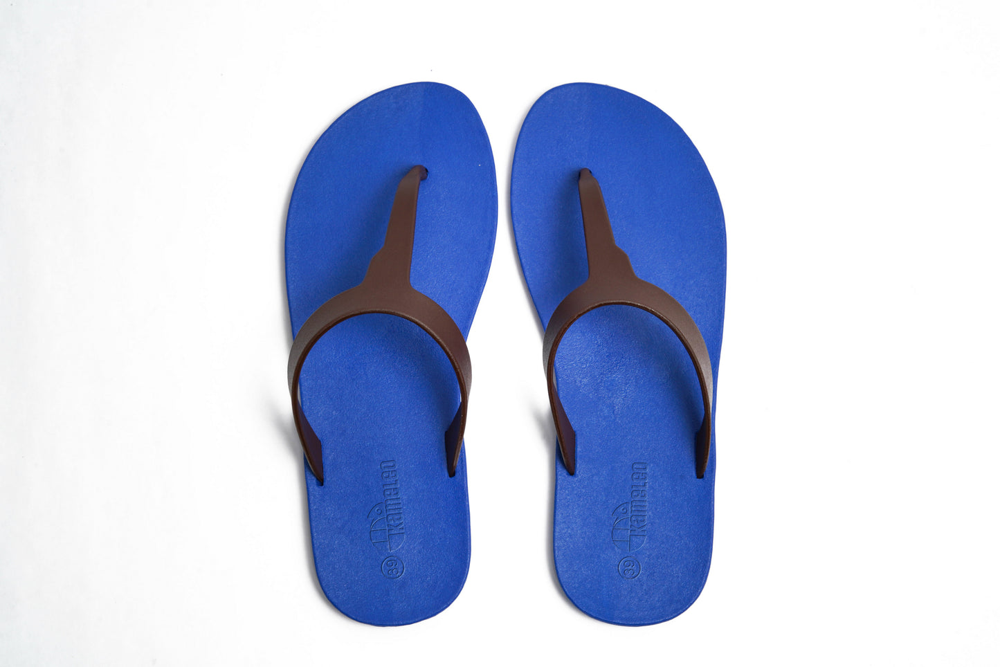 Thongs Blue Sole Brown Strap