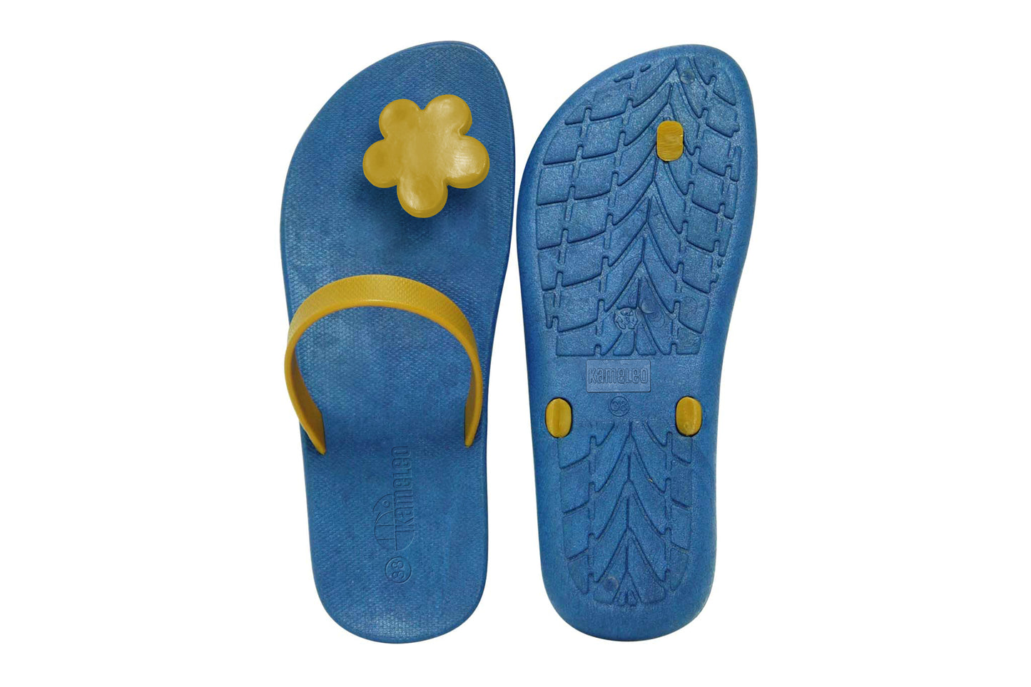 Poppi Flora Blue Sole Caramel Strap