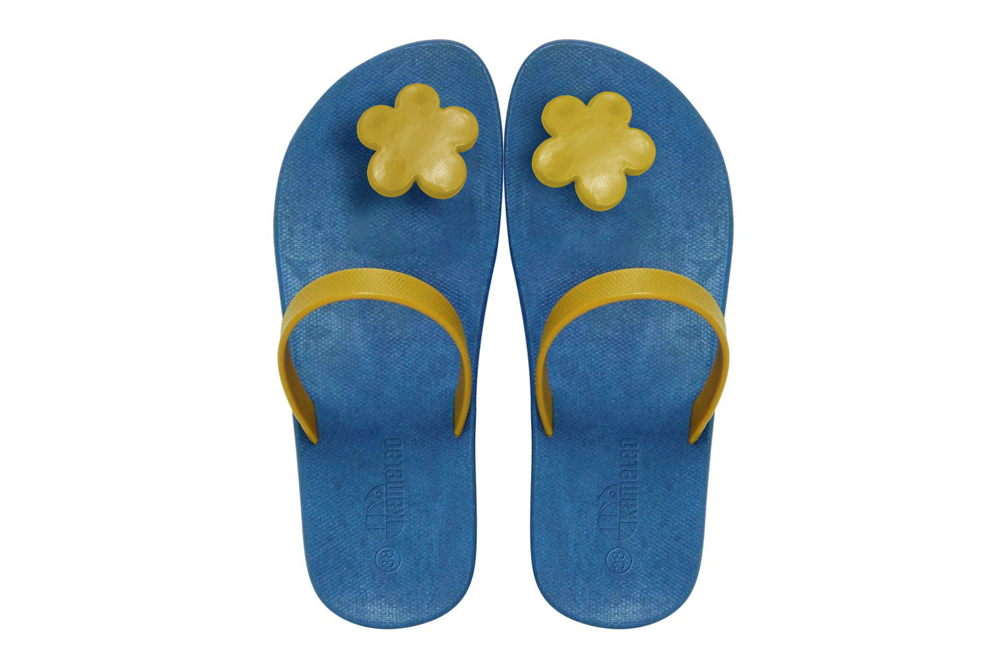 Poppi Flora Blue Sole Caramel Strap