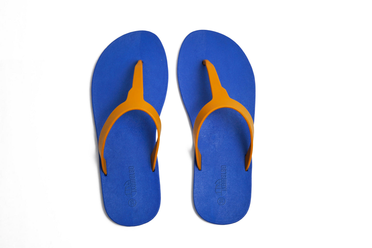 Thongs Blue Sole Caramel Strap