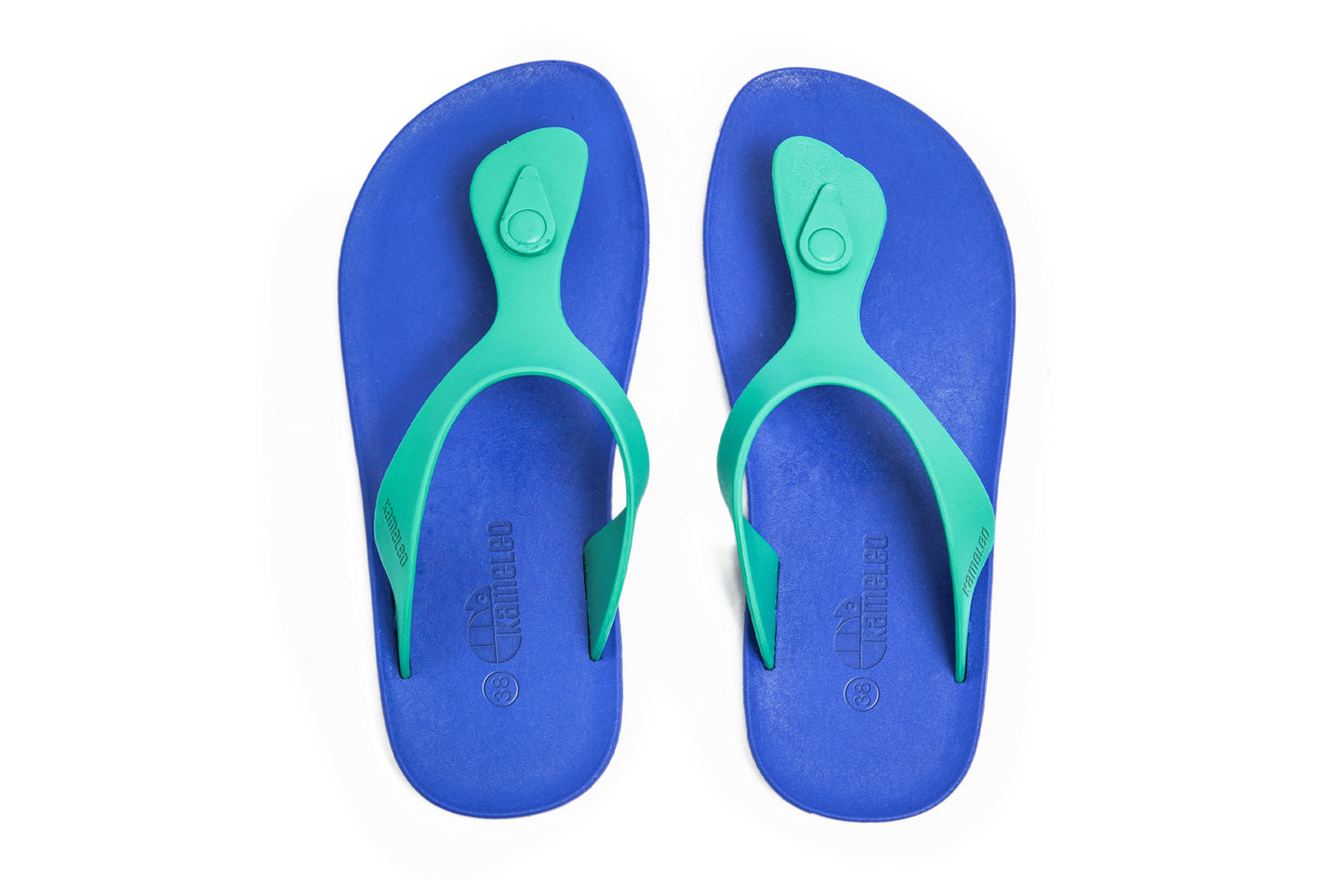 Candy Blue Sole Green Strap