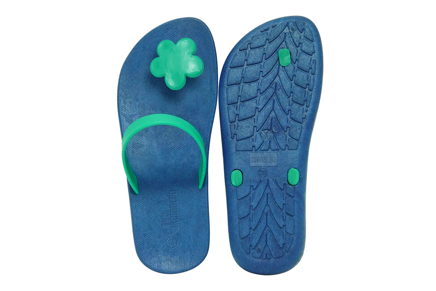 Poppi Flora Blue Sole Green Strap