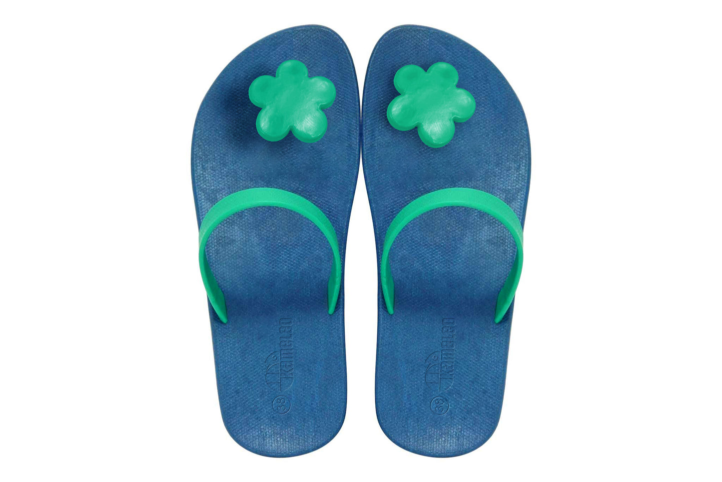 Poppi Flora Blue Sole Green Strap