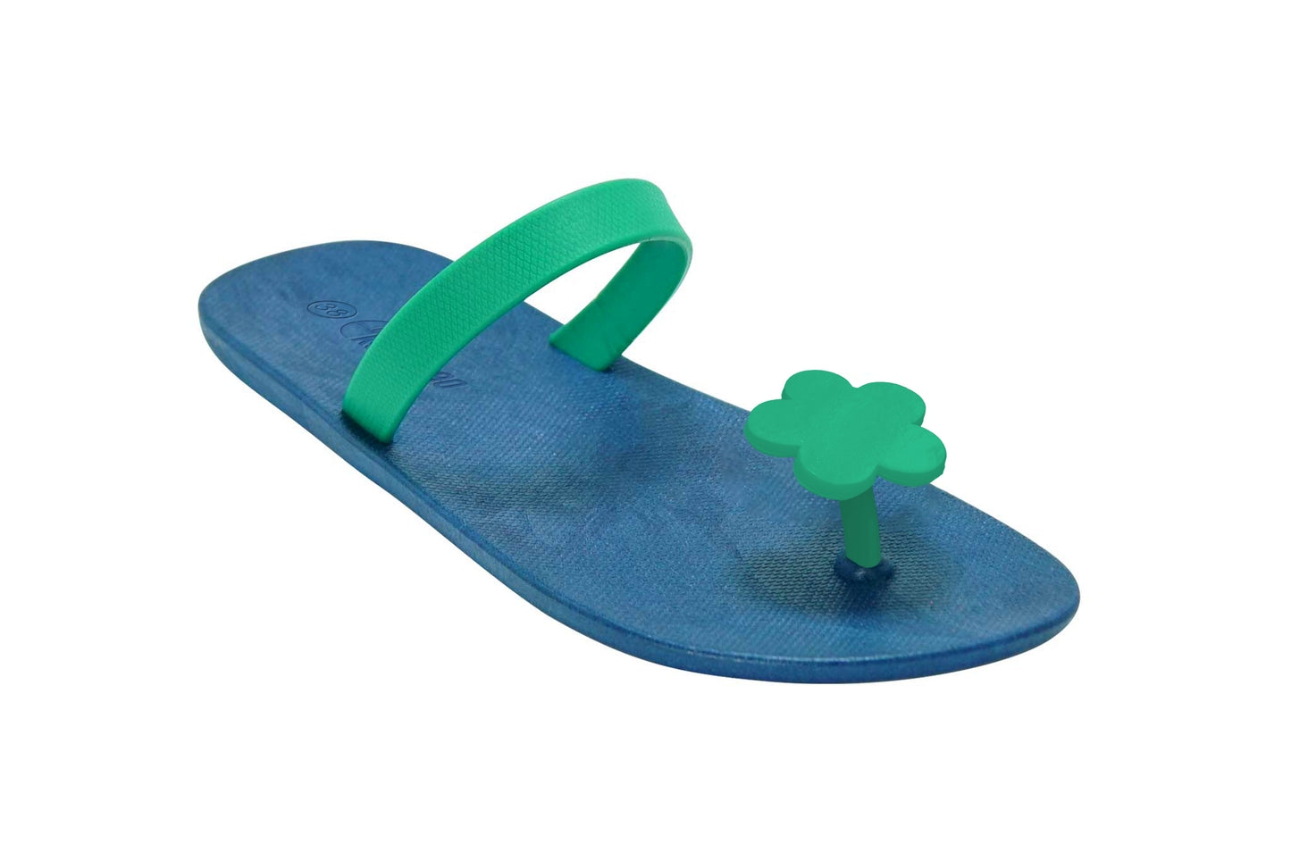 Poppi Flora Blue Sole Green Strap