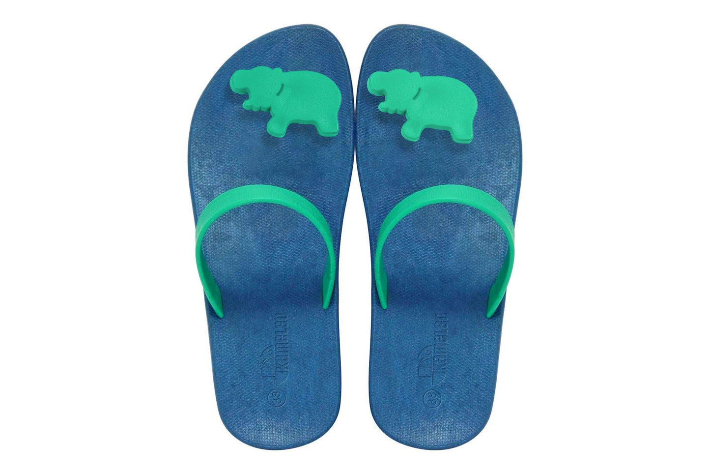 Poppi Hippo Blue Sole Green Strap