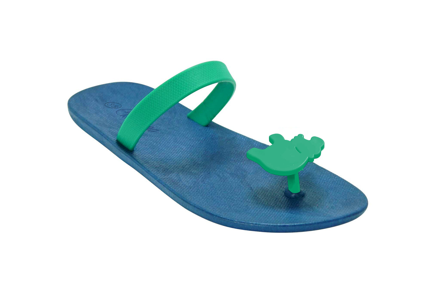 Poppi Hippo Blue Sole Green Strap