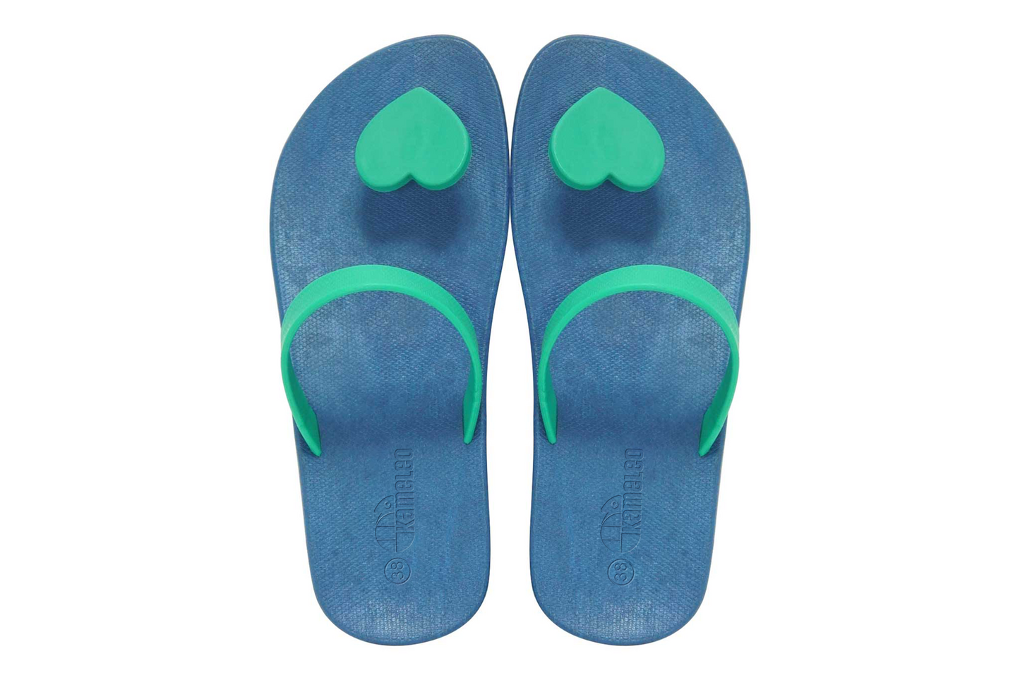 Poppi Heart Blue Sole Green Strap